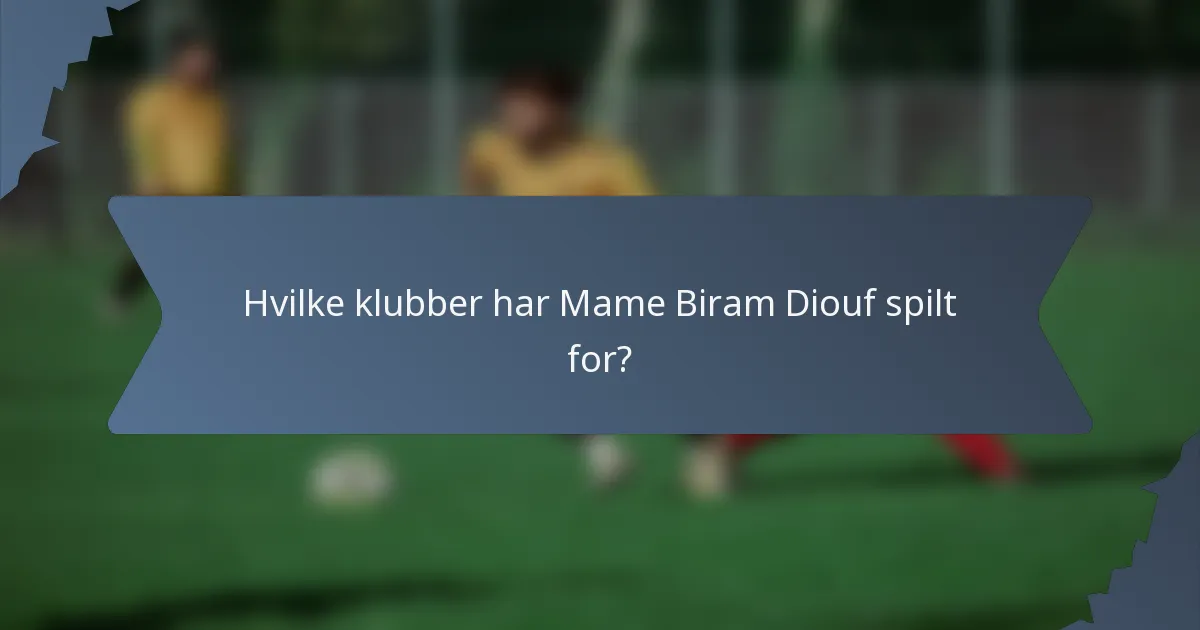 Hvilke klubber har Mame Biram Diouf spilt for?